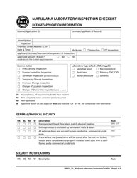 Marijuana Laboratory Inspection Checklist - Oregon