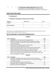 Marijuana Laboratory Inspection Checklist - Oregon, Page 4