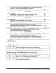 Marijuana Laboratory Inspection Checklist - Oregon, Page 5
