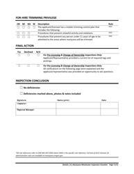 Marijuana Wholesaler Inspection Checklist - Oregon, Page 4