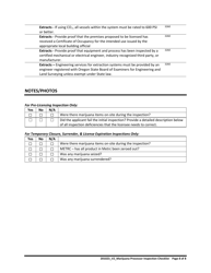 Marijuana Processor Inspection Checklist - Oregon, Page 8