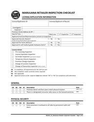 Document preview: Marijuana Retailer Inspection Checklist - Oregon