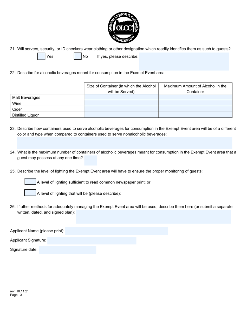 Exempt Event Operational Plan - Oregon, Page 3