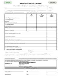 Document preview: Form WSD1 Wine Self-distribution Statement - Oregon