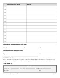 Redemption Center Registration Form - Bottle Bill Program - Oregon, Page 2