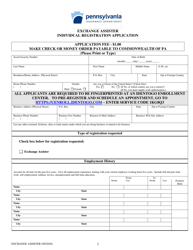 Exchange Assister Individual Registration Application - Pennsylvania, Page 2