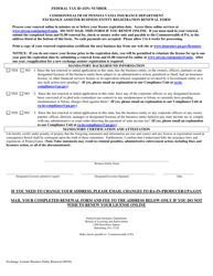 Document preview: Exchange Assister Business Entity Registration Renewal Form - Pennsylvania