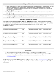 Exchange Assister Business Entity Registration Application - Pennsylvania, Page 2