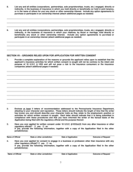 Application for Written Consent to Engage in the Business of Insurance - Pennsylvania, Page 7
