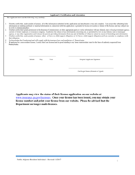 Public Adjuster Application - Resident Individual - Pennsylvania, Page 5