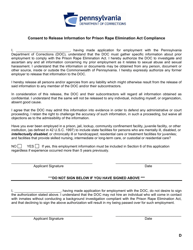Attachment 4-A Centralized Clearance Check Information Request - Pennsylvania, Page 2