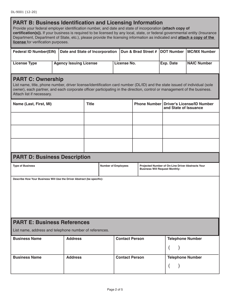 Form DL-9001 Internet User Application / Licensing Agreement - Pennsylvania, Page 2