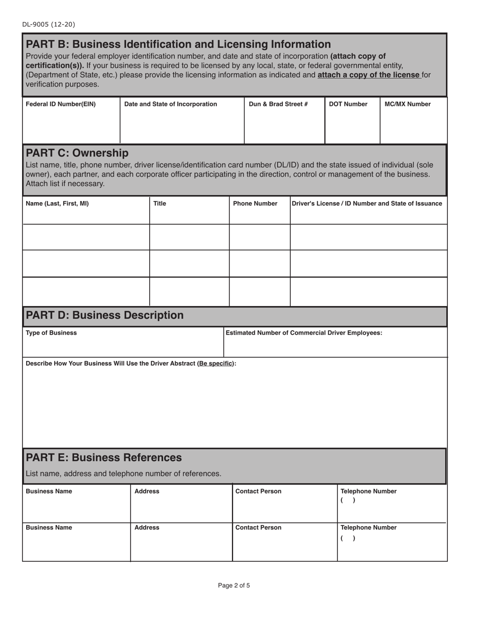 Form DL-9005 Internet User Application / Licensing Agreement for School Bus Contractors - Pennsylvania, Page 2