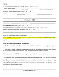 Form OSOC-103-1-73 Application for Boxer-Mma-Professional License - Pennsylvania, Page 2