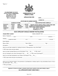 Form OSOC-102-1-73 Application for Manager License - Pennsylvania