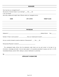 Form OSOC-102-1-73 Application for Manager License - Pennsylvania, Page 2