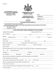 Document preview: Form OSOC-103-1-73 Application for Boxer-Mma-Amateur License - Pennsylvania