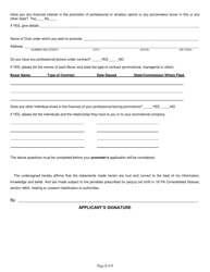 Form OSOC-102-1-73 Application for Boxing Promoter License - Pennsylvania, Page 2