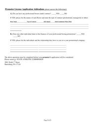 Form OSOC-102-1-73 Application for Boxing Promoter License - Pennsylvania, Page 3