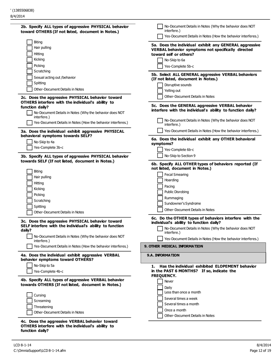 Level of Care Determination (Lcd) - Pennsylvania, Page 12