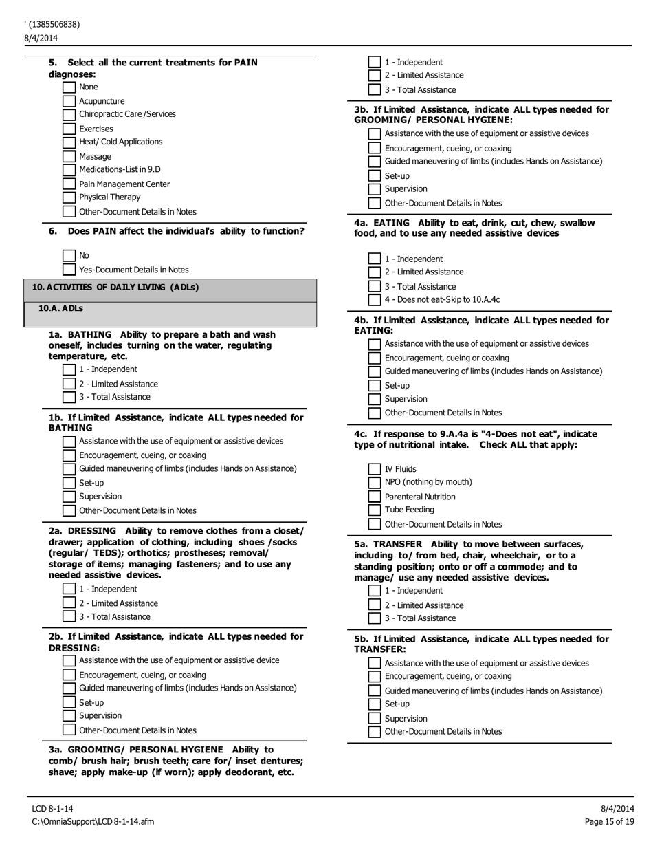 Level of Care Determination (Lcd) - Pennsylvania, Page 15