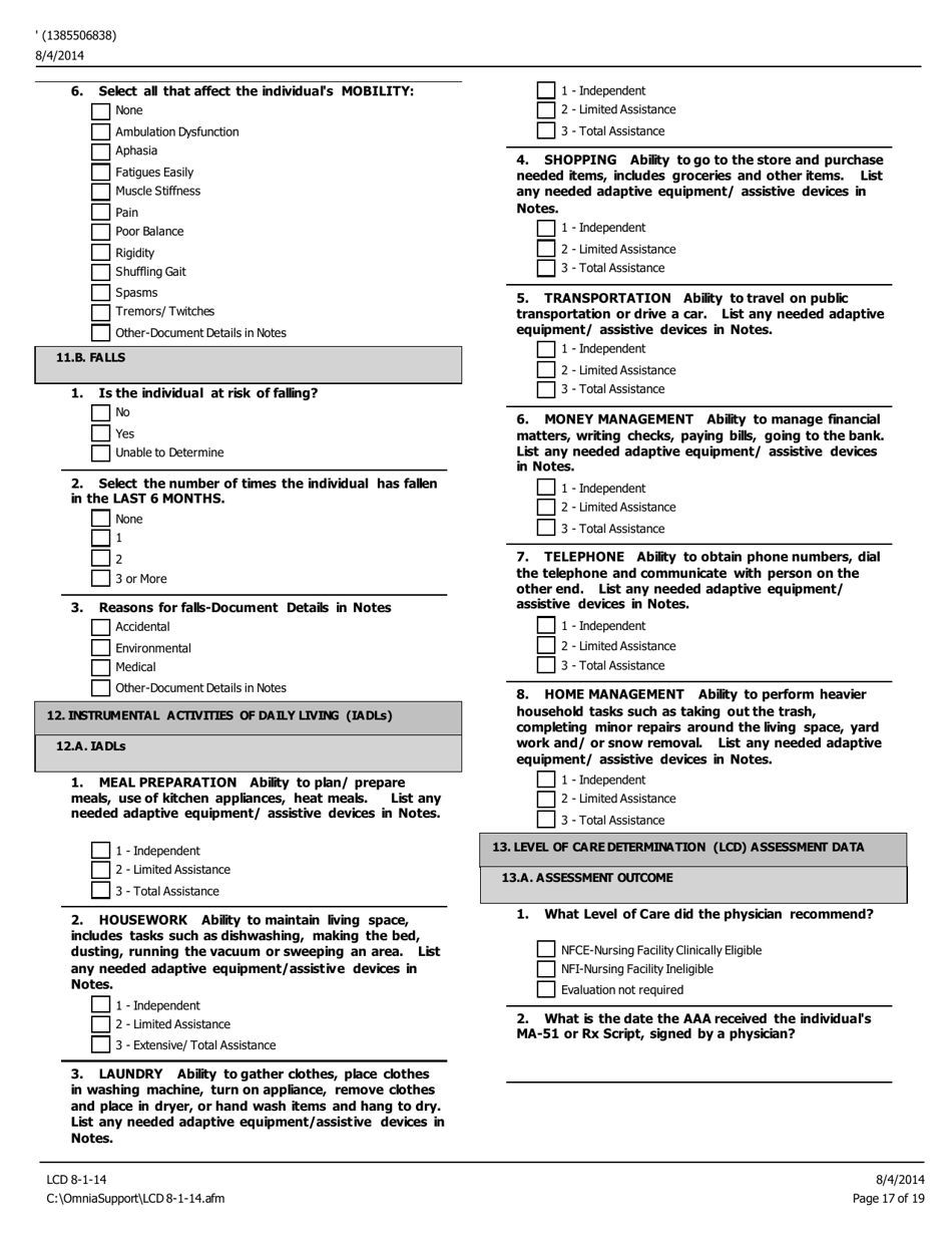 Level of Care Determination (Lcd) - Pennsylvania, Page 17