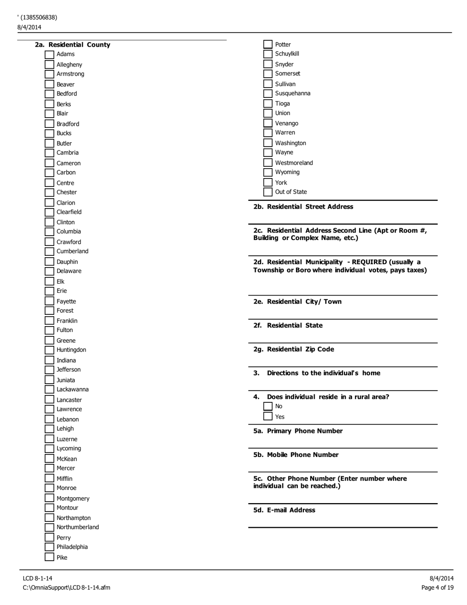Level of Care Determination (Lcd) - Pennsylvania, Page 4