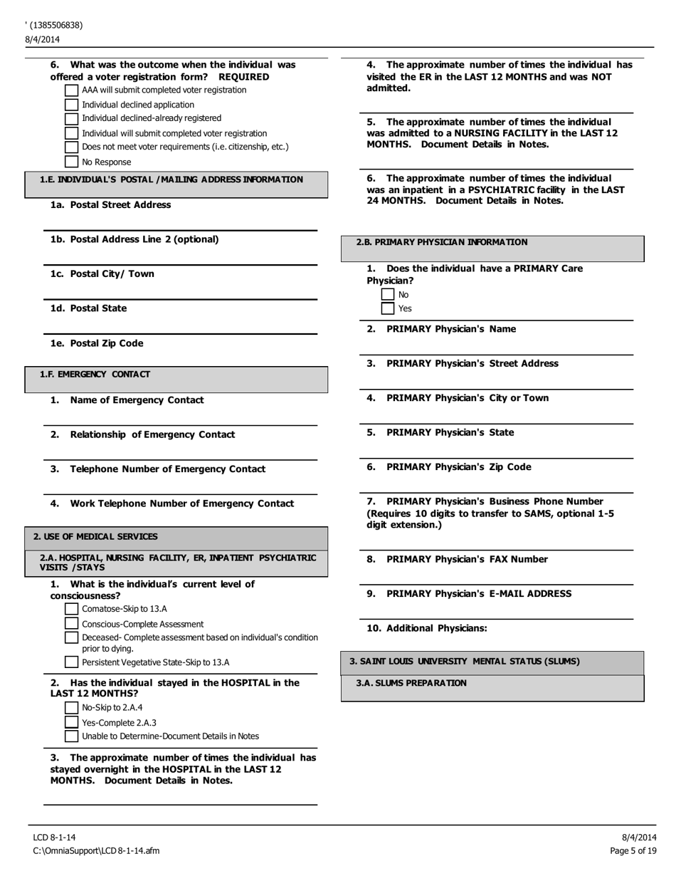 Level of Care Determination (Lcd) - Pennsylvania, Page 5