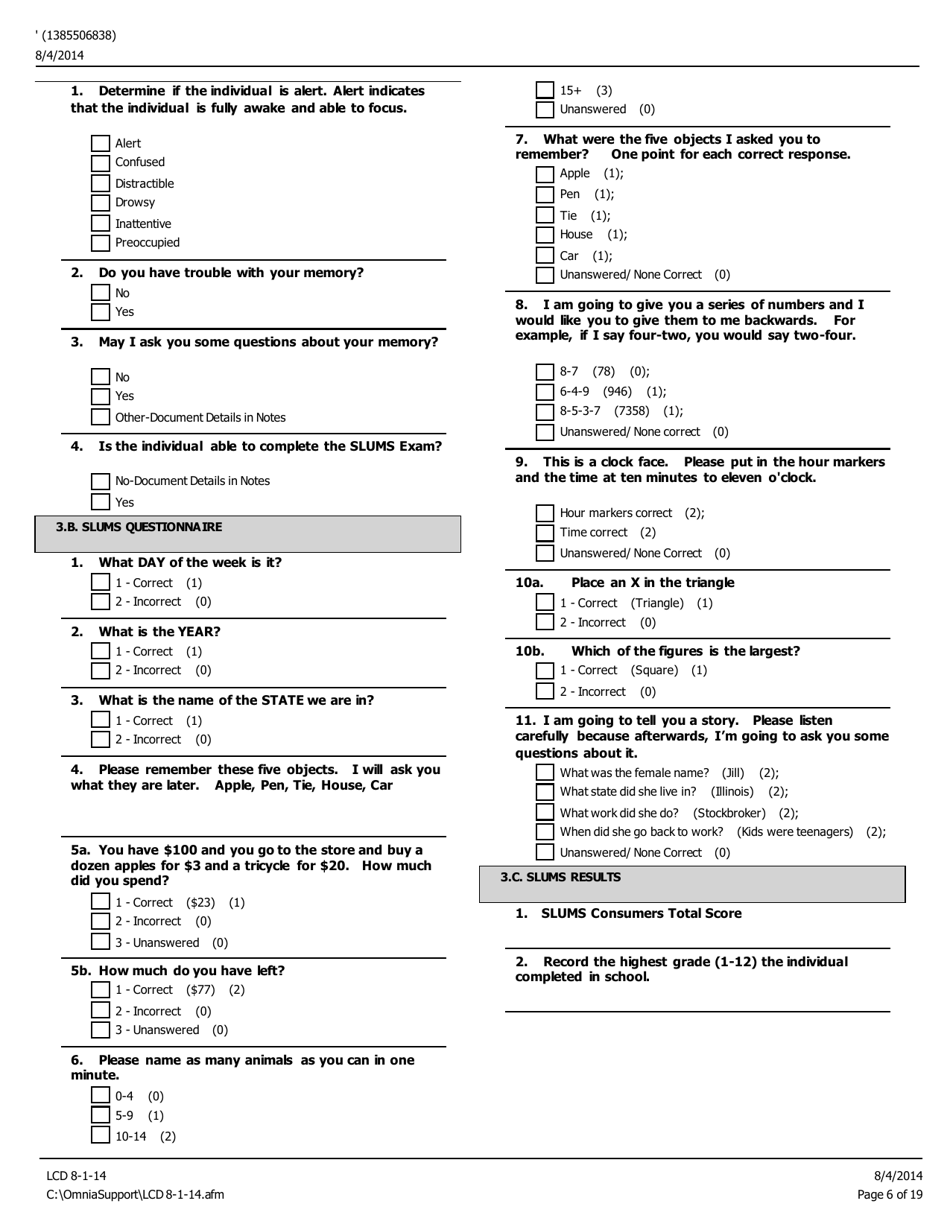 Level of Care Determination (Lcd) - Pennsylvania, Page 6