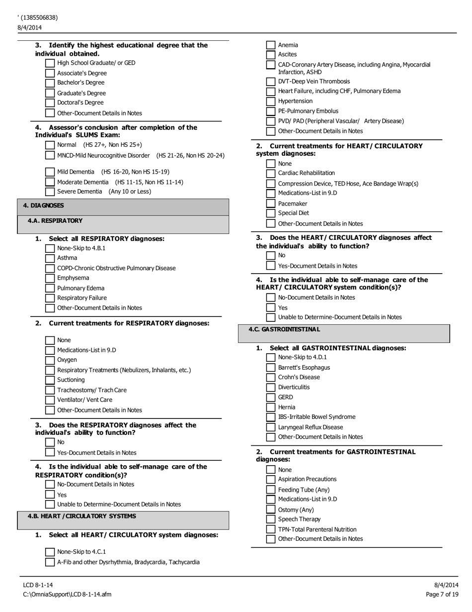 Level of Care Determination (Lcd) - Pennsylvania, Page 7