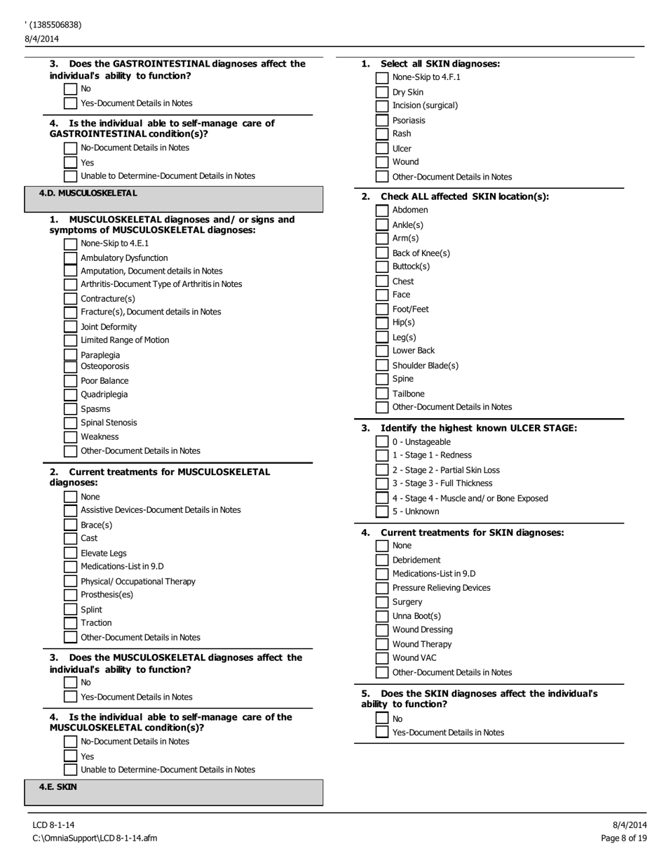 Level of Care Determination (Lcd) - Pennsylvania, Page 8