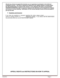 Provider - Adverse Action Notice and Appeal Instructions - Pennsylvania, Page 2