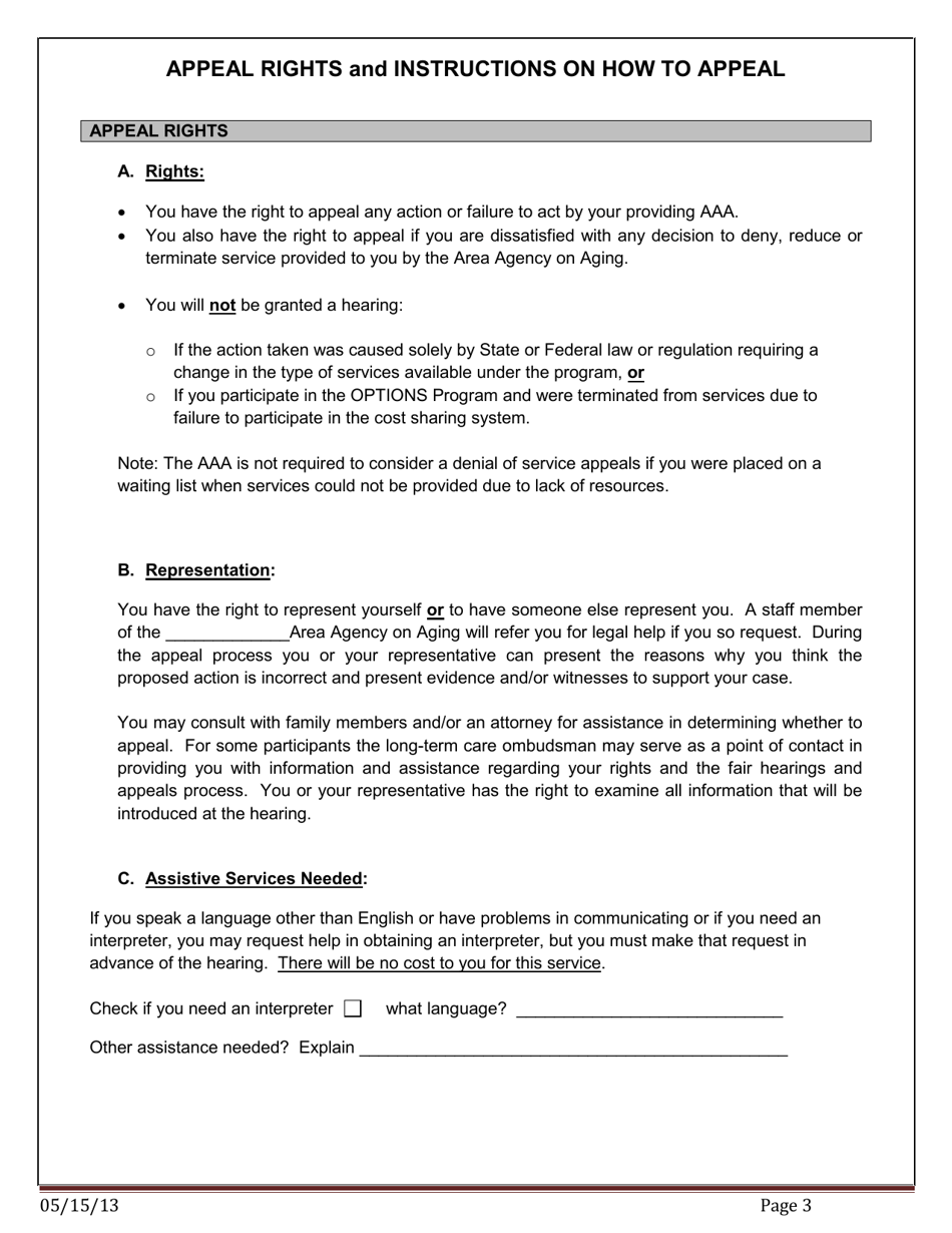 Consumer - Adverse Action Notice and Appeal Instructions - Pennsylvania, Page 3