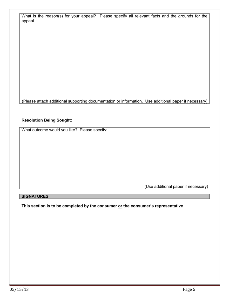 Consumer - Adverse Action Notice and Appeal Instructions - Pennsylvania, Page 5