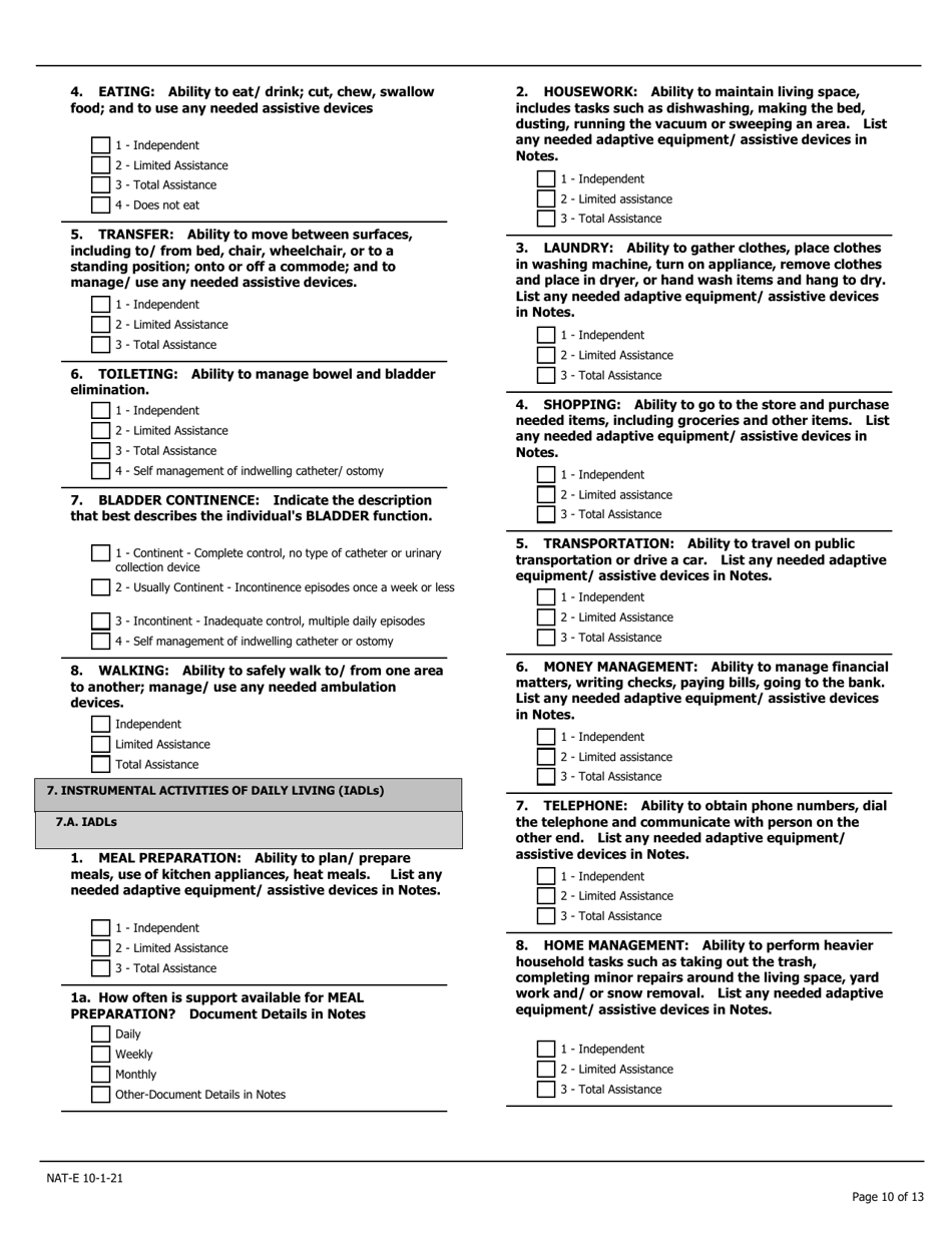 Needs Assessment Tool - Express (Nat-E) - Pennsylvania, Page 10