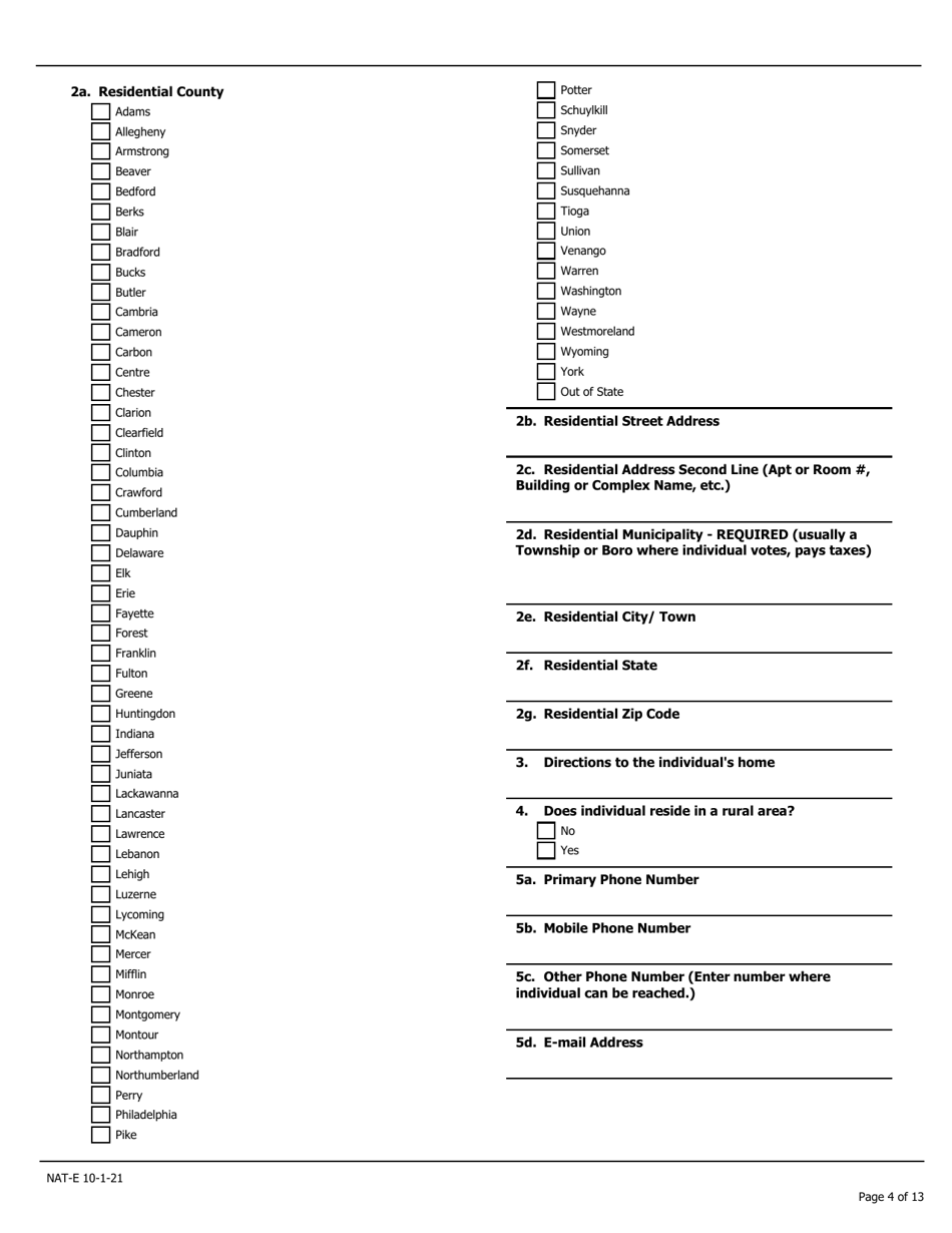 Needs Assessment Tool - Express (Nat-E) - Pennsylvania, Page 4
