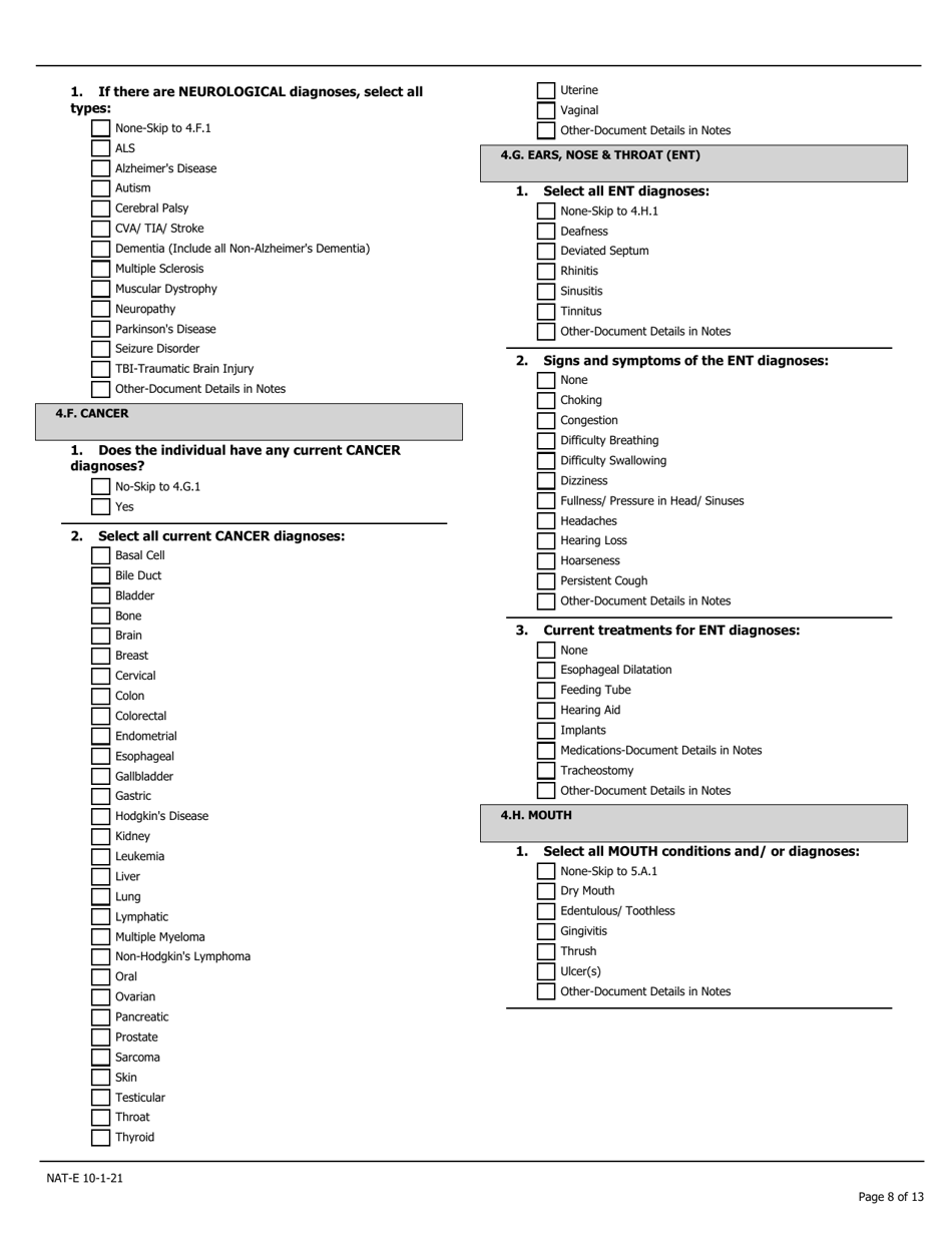 Needs Assessment Tool - Express (Nat-E) - Pennsylvania, Page 8