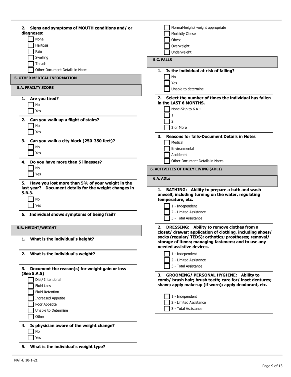 Needs Assessment Tool - Express (Nat-E) - Pennsylvania, Page 9