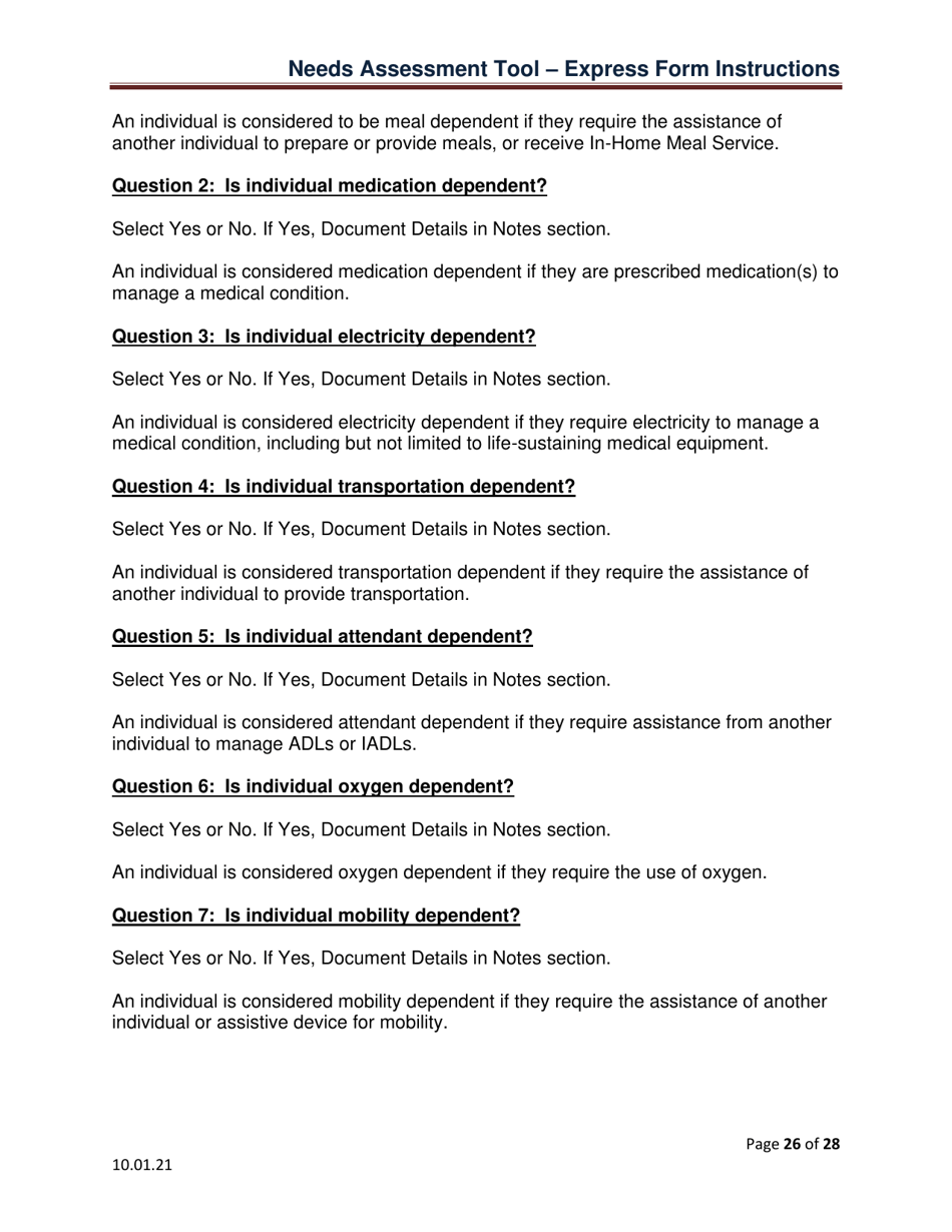 Instructions for Needs Assessment Tool - Express (Nat-E) - Pennsylvania, Page 26