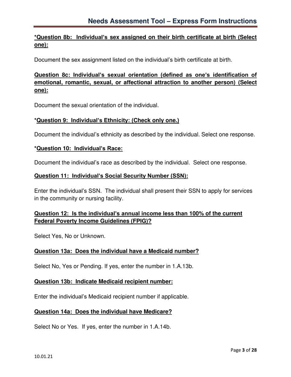 Instructions for Needs Assessment Tool - Express (Nat-E) - Pennsylvania, Page 3