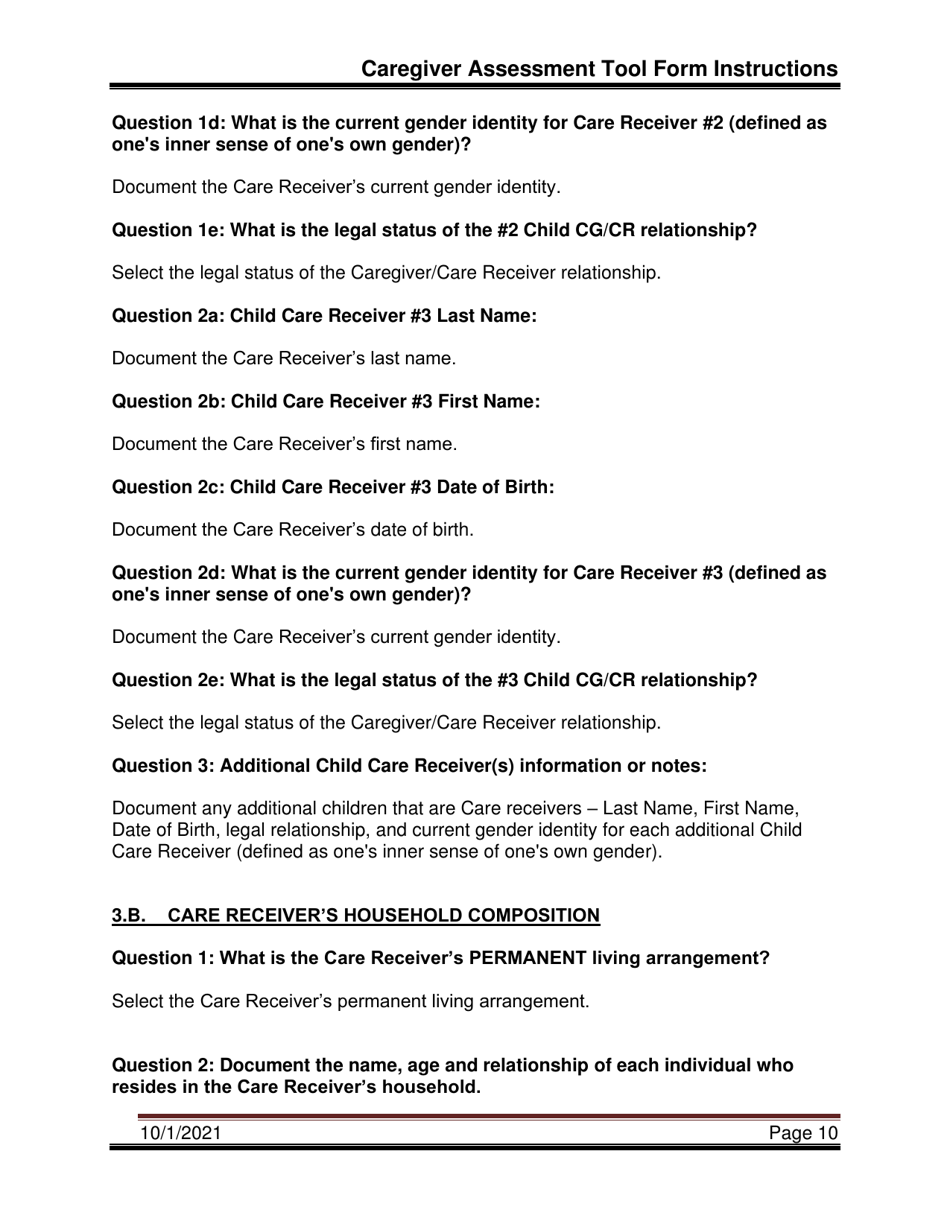 Instructions for Caregiver Assessment Tool (Cat) - Pennsylvania, Page 10