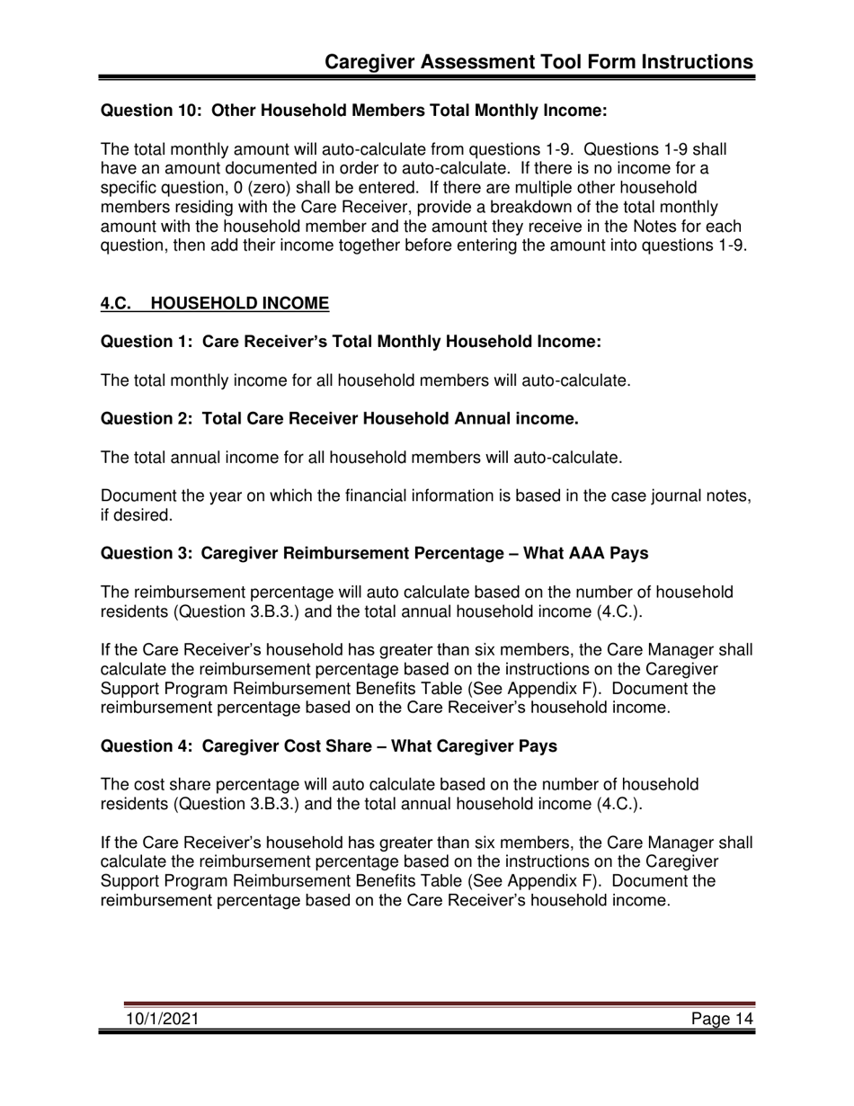 Instructions for Caregiver Assessment Tool (Cat) - Pennsylvania, Page 14