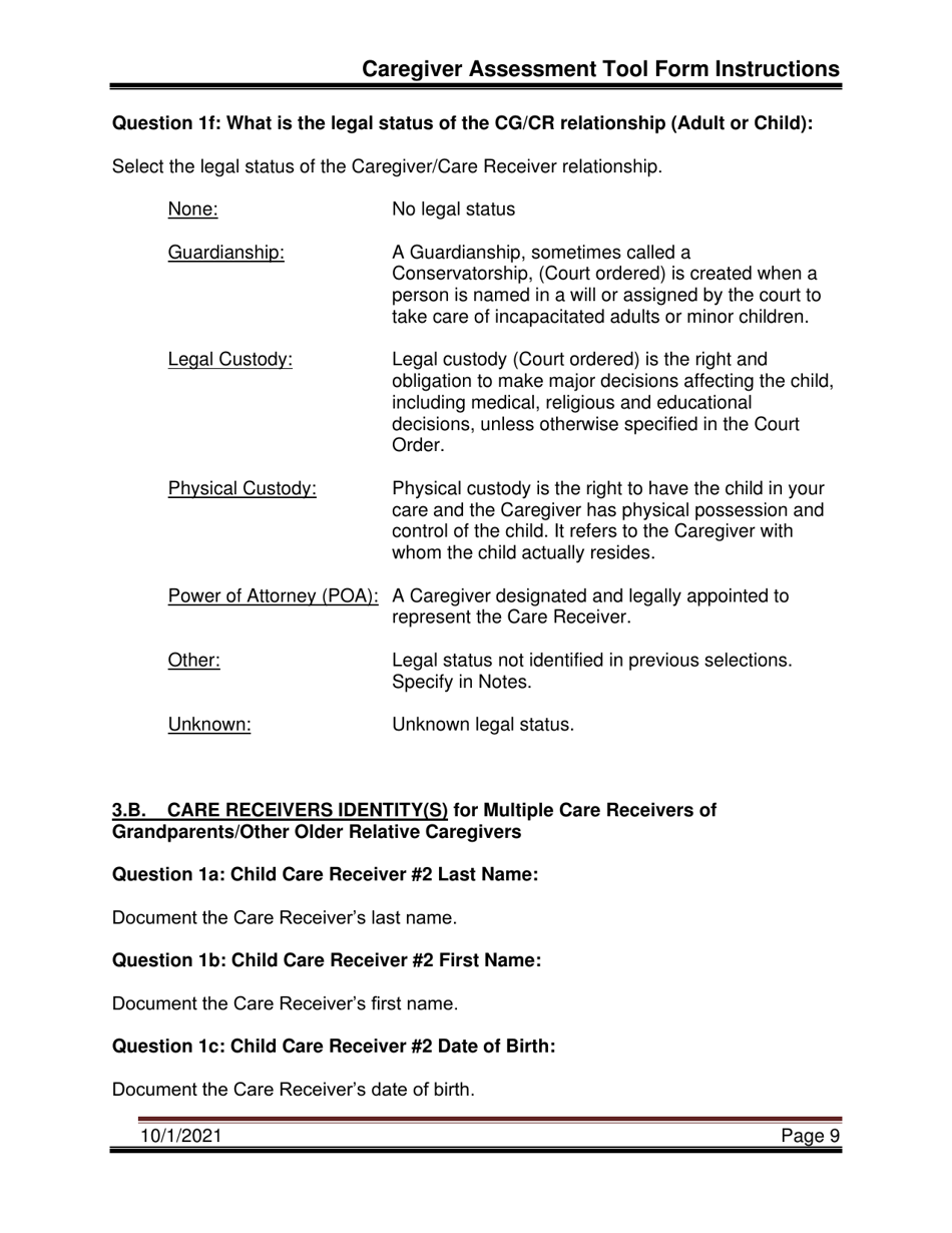 Instructions for Caregiver Assessment Tool (Cat) - Pennsylvania, Page 9