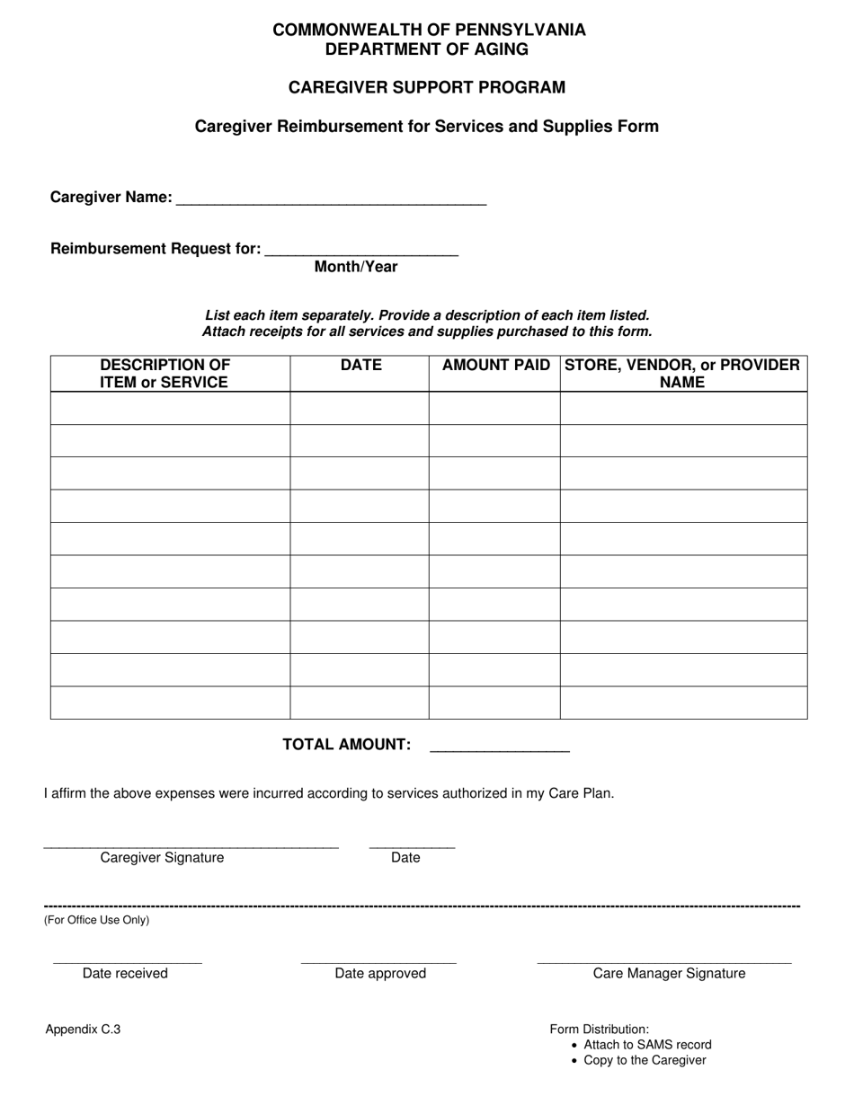 Caresource Pa Form Ohio Example.pdf Pennsylvania Caregiver Reimbursement for Services and Supplies Form ...