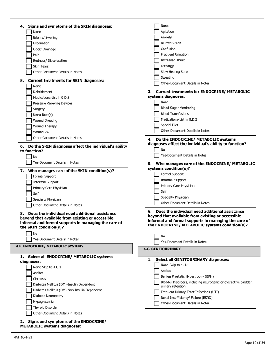 Needs Assessment Tool (Nat) - Pennsylvania, Page 10