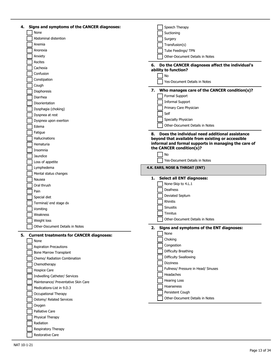 Needs Assessment Tool (Nat) - Pennsylvania, Page 13