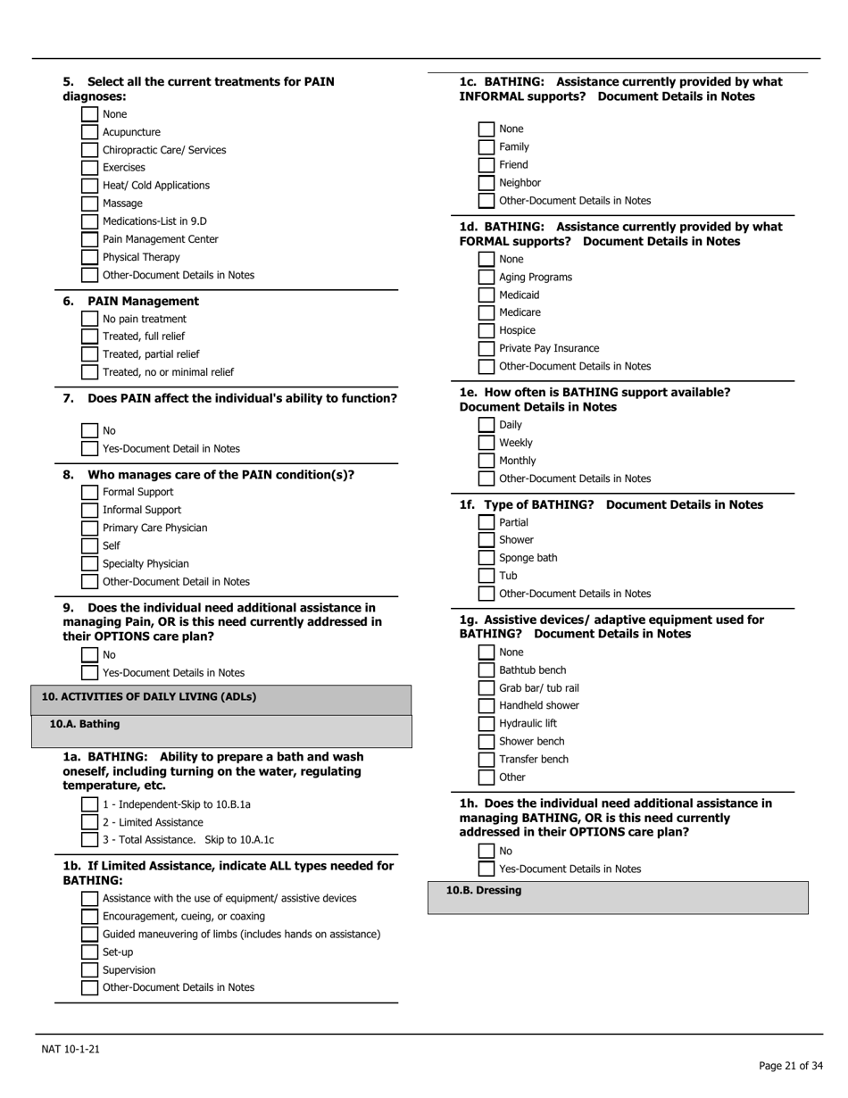 Needs Assessment Tool (Nat) - Pennsylvania, Page 21