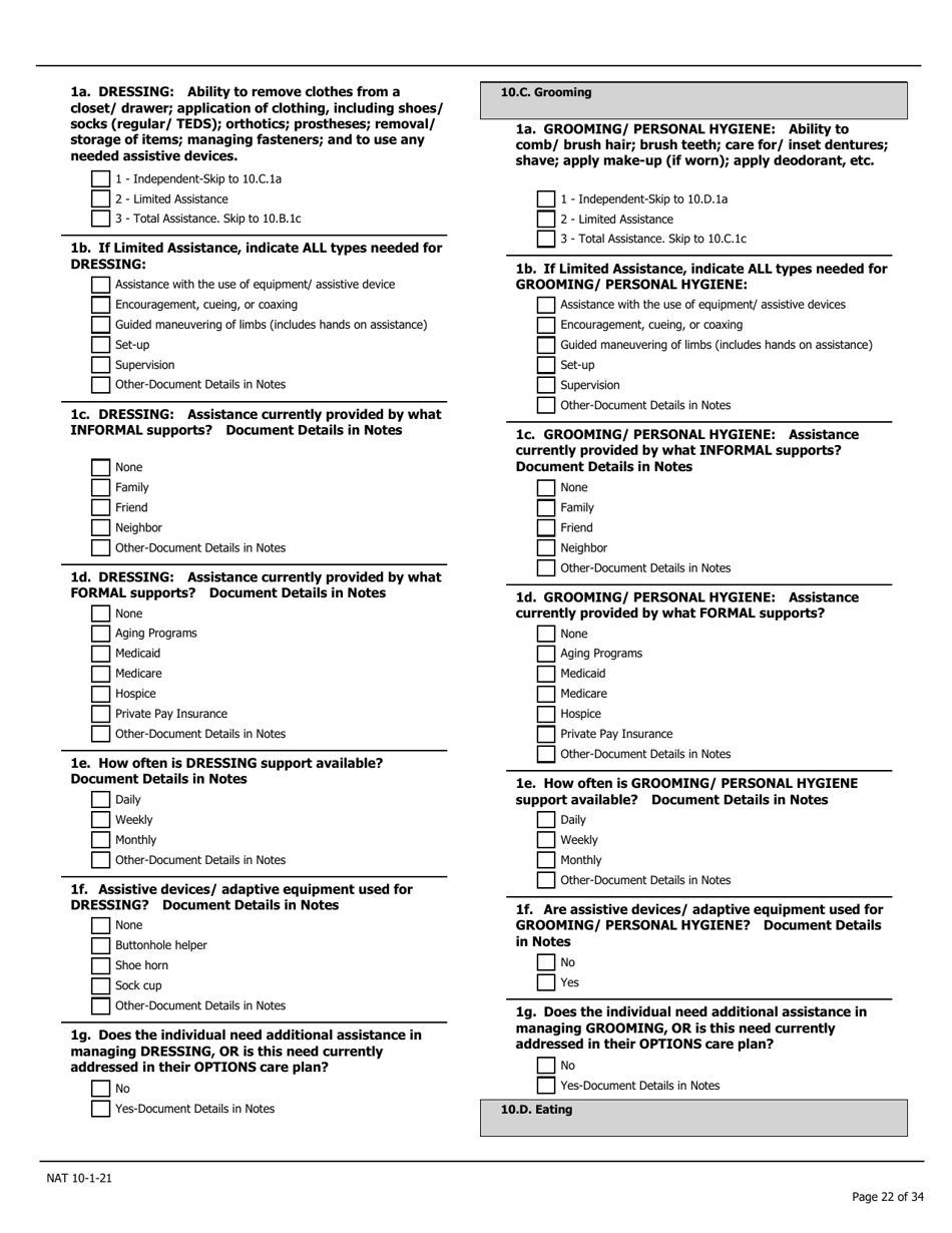 Needs Assessment Tool (Nat) - Pennsylvania, Page 22