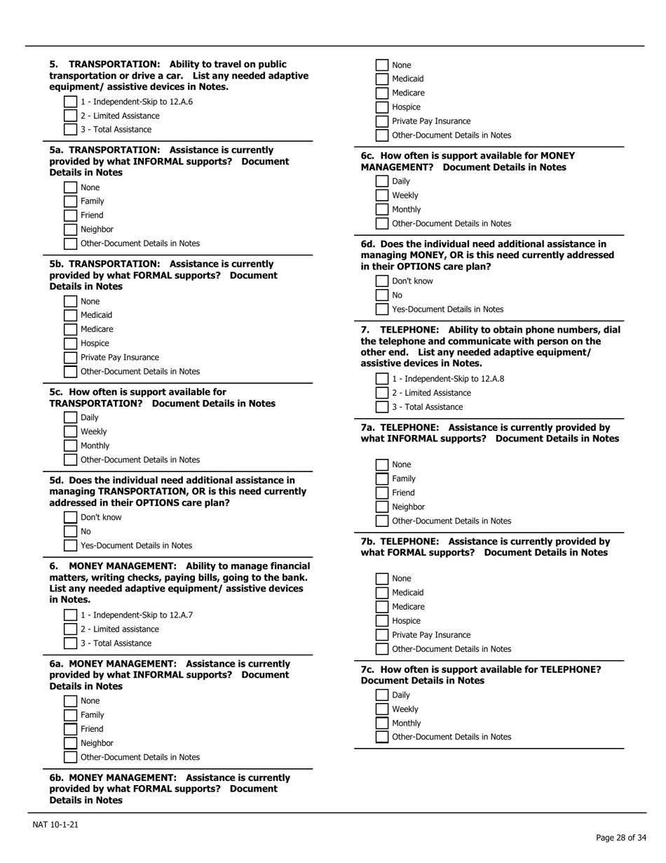 Needs Assessment Tool (Nat) - Pennsylvania, Page 28