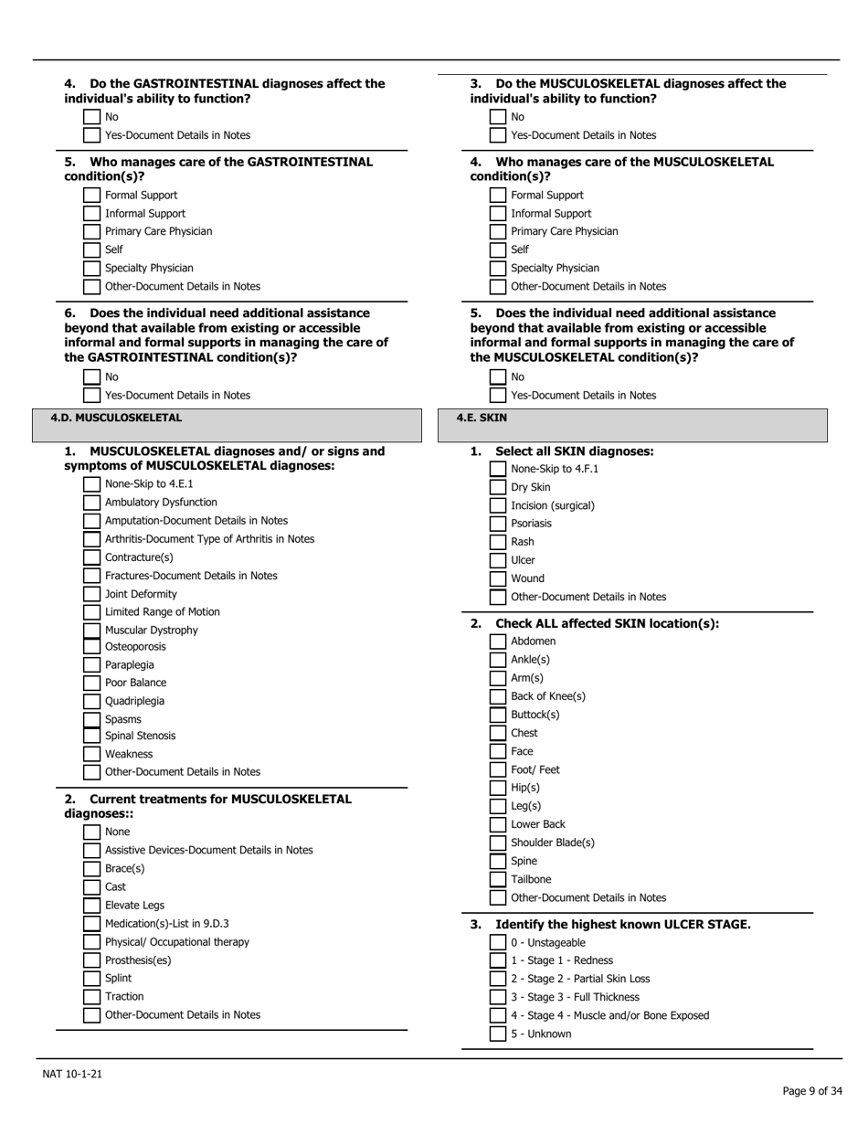 Needs Assessment Tool (Nat) - Pennsylvania, Page 9